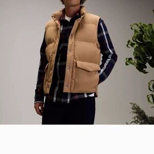 Mens Puffer Vest Tan Alpine Design